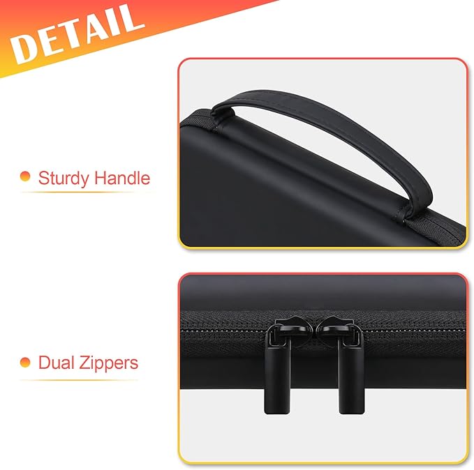 BOVKE Hard Travel Case for Texas Instruments TI-84 Plus CE/TI-84 Plus/TI-83 Plus CE/TI-83 Plus/Casio fx-9750GIII Graphing Calculator, Mesh Pocket for USB Cables, Manual, Pens, Accessories, Black