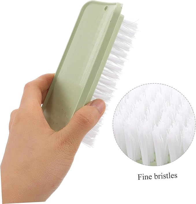 1set Multi Functional Cleaning Brush for Home Laundry Light Green for Stains Garments Durable Material Easy to Store Portable Design 2pcs
