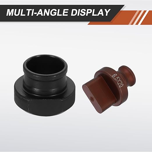 HARFINGTON Hydraulic Hole Punch Die 6.5x20mm Oval Hole 40Cr Steel Electric Punching Kit for MHP-20 JP-20 Electric Punching Machine, Burgundy & Black