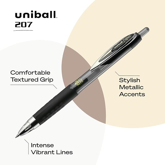 uniball 207 Signo Gel Ultra Micro Gel Pen, Retractable, Extra-Fine 0.38 Mm, Black Ink, Smoke Barrel