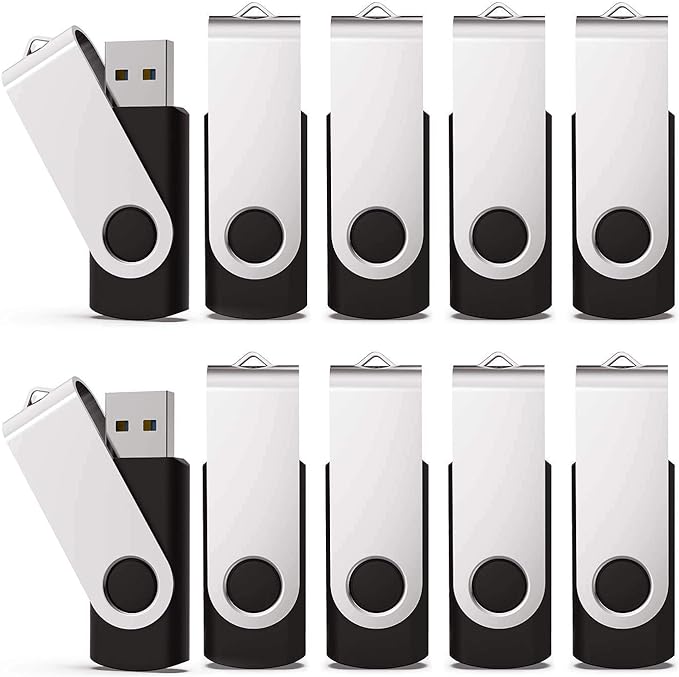 KEXIN 10 Pack 32GB Flash Drive USB Drive Memory Stick Thumb Drive, Black USB 2.0