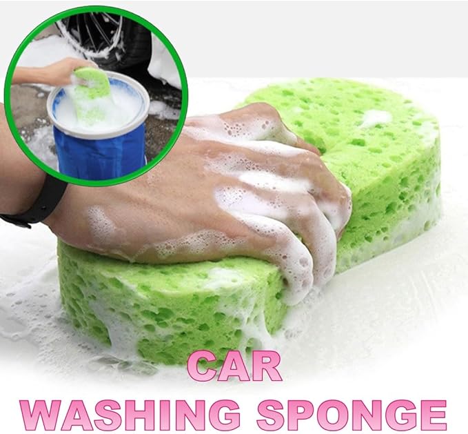 Large Soft Touch Coral Sponges, 5pack，Non-Scratch, High Foam, for Ultimate Washing Car, Bike, Boat or Household Cleaning Needs (Green)