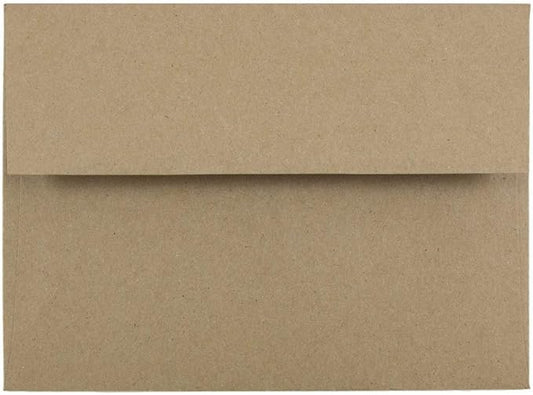 JAM PAPER A6 Premium Invitation Envelopes - 4 3/4 x 6 1/2 - Brown Kraft Paper Bag - Bulk 500/Box