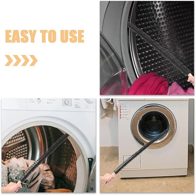 Garneck Washing Machine Cleaning Brush Set 2Pcs Long Handle Lint and Dryer Vent Cleaner Multi-Purpose Drain Pipe Brush for Front Load Washers and Dryers Household Cleaning