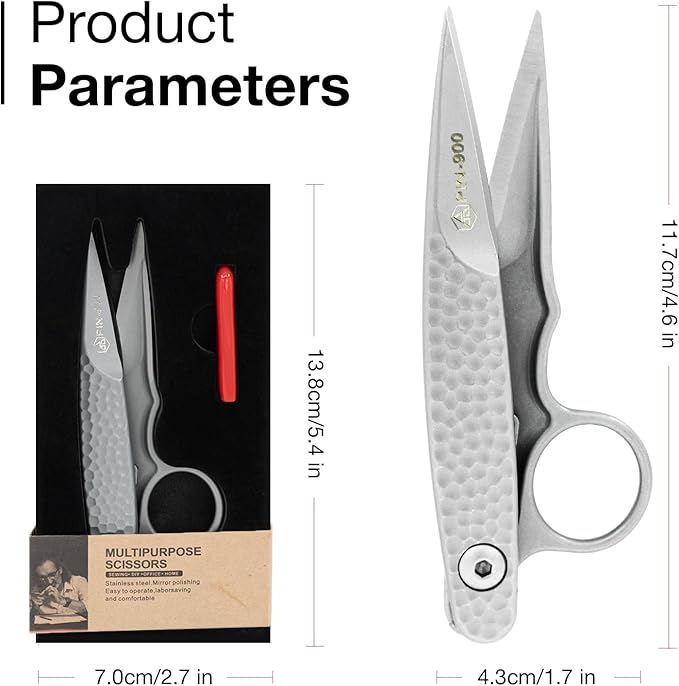 Premium Fabric Scissors for Cutting Clothes, Small Multi-Purpose Stainless Sewing Leather Dressmaking, Professional Crafting Shears Microcrystalline Steel Shears Office Cutting Tools (Silver)