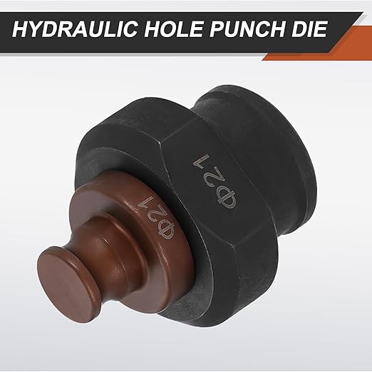 HARFINGTON Hydraulic Hole Punch Die 21mm Round Hole 40Cr Steel Electric Punching Kit for MHP-20 JP-20 Electric Punching Machine, Burgundy & Black