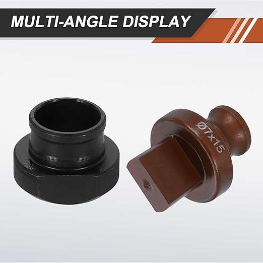 HARFINGTON Hydraulic Hole Punch Die 7x15mm Slotted Hole 40Cr Steel Electric Punching Kit for MHP-20 JP-20 Electric Punching Machine, Burgundy & Black