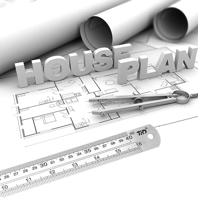 ZZTX Metal Straight Edge Ruler Set - Stainless Steel, 6 Inch, Bulk 2 Pack