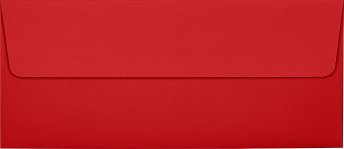 LUXPaper #10 Business Envelopes | Peel & Press | 4 1/8" x 9 1/2" | Ruby Red | 80lb. Text | 250 Qty