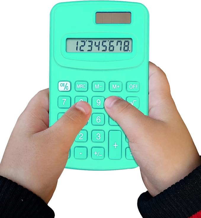 Basic Calculator, BESTWYA Calculators for Classroom with 8 Digit Silicone Button (4 Colors, Set of 8)