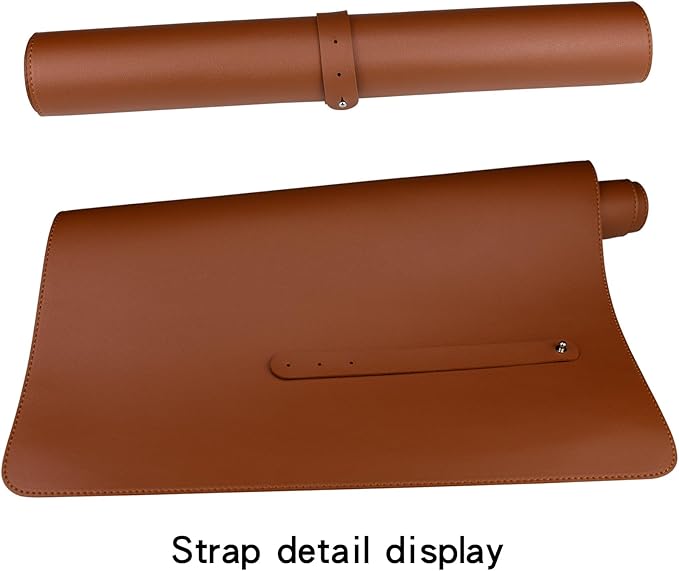 Brown PU Leather Desk Cover XVCute Desk Pad, 23.6"x13.8", for Top of Desks, Non-Slip, Office Accessories, Beige