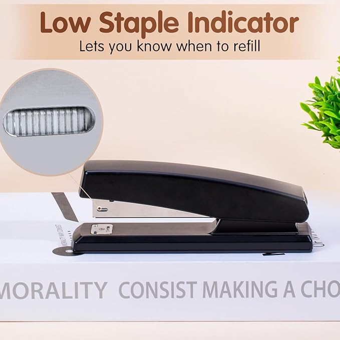 Deli Stapler, 12 Pack Staplers with 12000 Staples and 12 Staple Removers, Staplers for Desk, 25 Sheet Capacity, Black