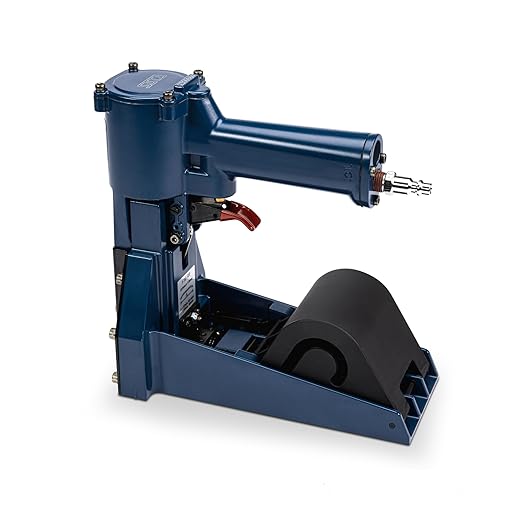 IDL Packaging RAIN-19-RR Heavy-Duty Pneumatic Staple Gun for 1 1/4" (32 mm) Crown Staples - Heavy-Duty Air Powered Roll-Feed Stapler - Professional Air Pressure Staple Gun for Fast Box Closing