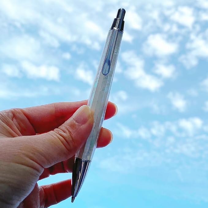 LACHIEVA LUX Mother of Pearl Mechanical Pencil 0.7mm, Elegant Metal Pencil for Drawing and Sketching, Includes 12 Lead Refills