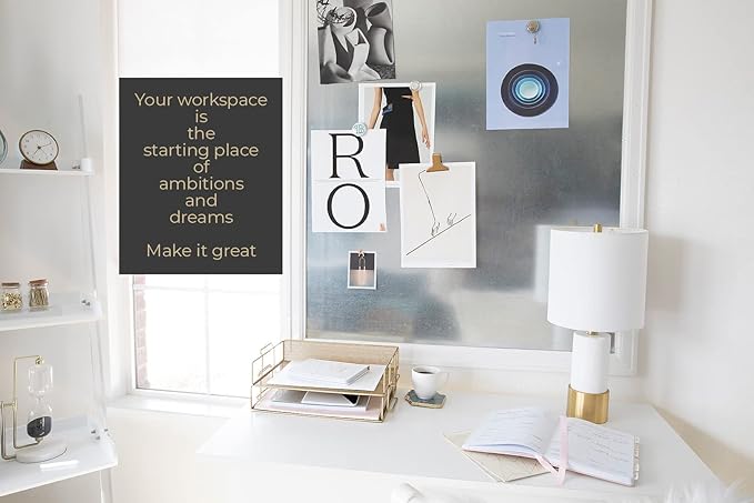 BLU MONACO Gold Mesh Paper Tray – Set of 2 Stackable Letter Trays – Durable Metal Desk Organizer for Home, Office & School – Stylish Document Holder, File Storage, and Workspace Organizer