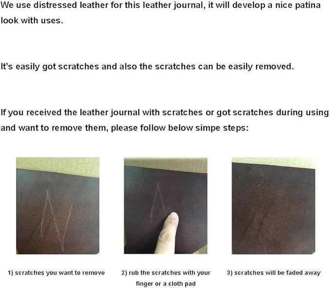 Leather Journal Writing Notebook - Genuine Leather Bound Daily Notepad for Men & Women Lined Paper 240 Kraft Pages, Handmade, Rustic Brown, 5 x 7 in