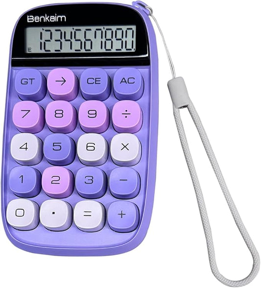 Calculators, Benkaim Desktop Calculator, Basic Standard Calculator, 10 Digit Large LCD Display Big Button Calculator, Purple Cute Desk Accessories for School, Office and Business Use (Purple)