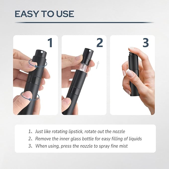 Perfume Atomizer Travel Bottle Refillable: Cologne Sprayer Portable for Men - Mini Spray Empty for Refill - 8ml Small Size Purple