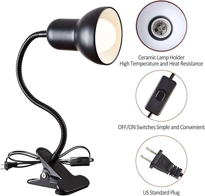 Clip on Desk Lamp, 360° Rotating Ggooseneck Lamp, Ring Light, Revolutionary Eye-Caring Desk Lamp, Portable Clip-On Reading Light for Bedroom and Office, Study Clamp - The Ideal Home Lighting Solution