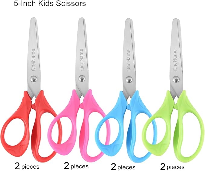 Kids Scissors,Children Scissors,Small Safety Scissor for kids,Comfort-Grip Handles Sharp Blunt Student Scissor For Supplies Home School Craft 5 inch 8 Pack
