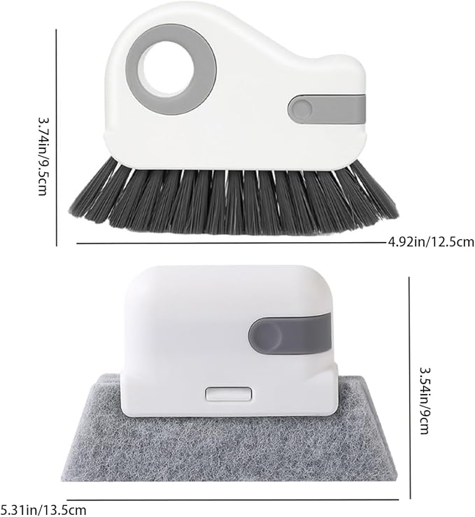 Heideryafei Window Track Cleaning Brush with Hidden Scraper for Sliding Door and Window Tracks, Shutters, Kitchen Sink Cleaning