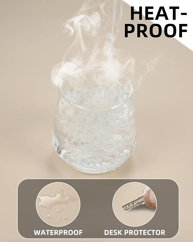 Extra Large Desk Mat - 48"x 24" Non-Slip Desk Pad for Office and Home - Ideal for Large Mouse Pad and Desk Mats on Top of Desks(Beige)