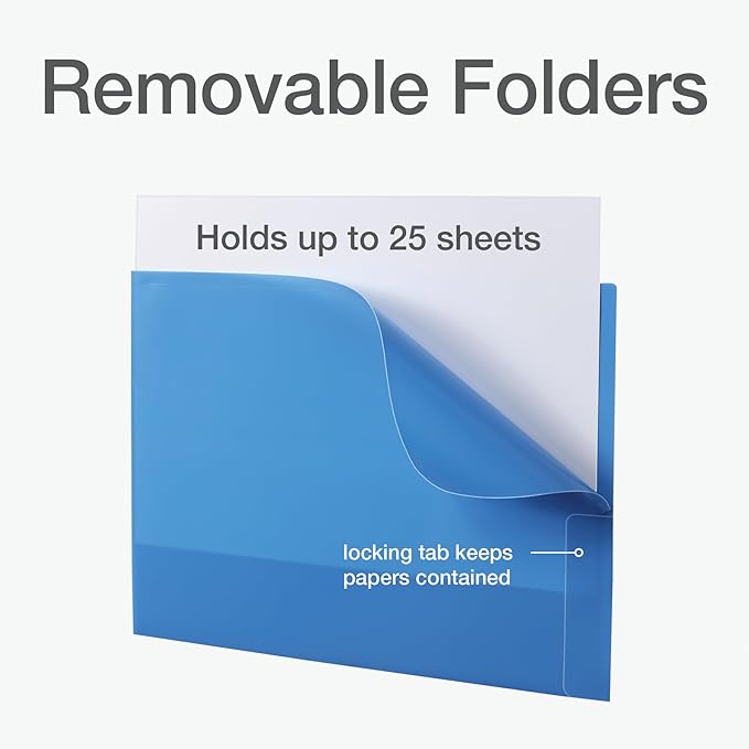 Oxford Portable File Organizer, 8 Plastic File Folders, Clear Case, Storage for Home and Office, Document Organizer, Holds 8-Tab Poly Project Folders, Letter Size, Assorted Colors, 2 Pack (52022)