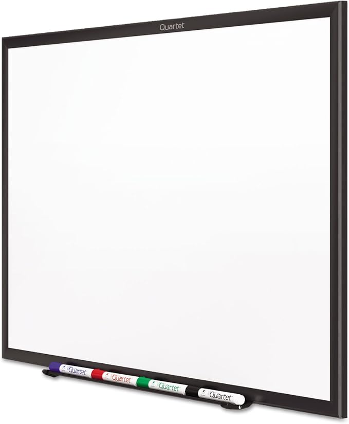 Quartet Whiteboard, Non-Magnetic Dry Erase White Board, 3' x 2', Total Erase, Black Aluminum Frame (S533B)
