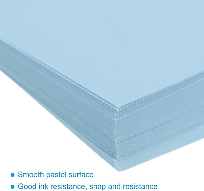 MECCANIXITY 125 Sheets A4 Colored Print Copy Paper 8.5" x 11" Origami Paper Printer Paper 80gsm for Printing, Document Copying, Art Craft, Light Blue