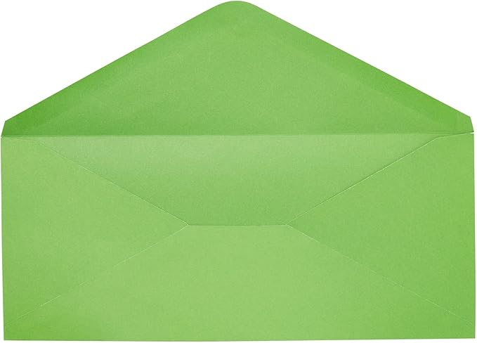 Sustainable Greetings Business Envelopes - 200 Pack, #10, Green, Gummed Seal - Colored Envelopes in Letter Size for Invitations, Weddings, Greeting Cards & Business Mailing