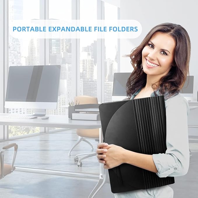 24 Pockets Expanding File Folder,Accordion File Organizer,Document Organizer Letter Size,Expandable Filing Box,Special Designed for Portable Use,Accordian Folders,Plastic (Rainbow)