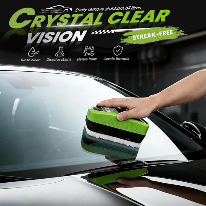 PVZXR Automotive Oil Film Cleaning Brush,Glass Cleaner, Car Windshield Cleaner, 150ml Automotive Oil Film Cleaning Brush - Preserve Clarity, Immediately See the Effects (1PCS)