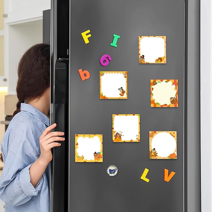 30 Pcs Thanksgiving Sticky Notes Turkey Note Pads with Maple Leaf Memo Notes for Fall Thanksgiving Gifts School Office Home Students Teachers Give Thanks Presents (Thanksgiving)