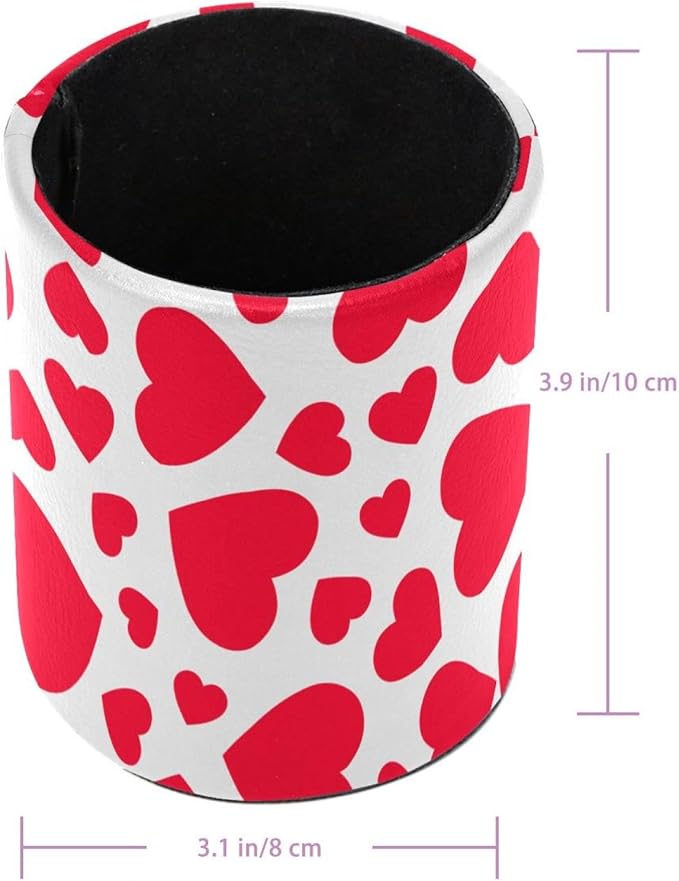 Pink Hearts Pen Holder Pencil Cup Holder for Desk Office Pen Organizer