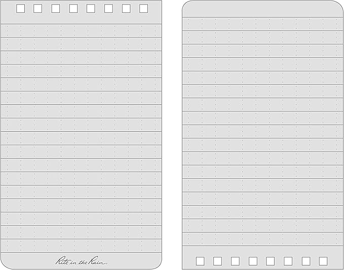 Rite in the Rain Weatherproof 3" x 5" Top-Spiral Notebook Kit: Black CORDURA Fabric Cover, 3" x 5" Black Notebook, and Weatherproof Pen (No. 735B-KIT)