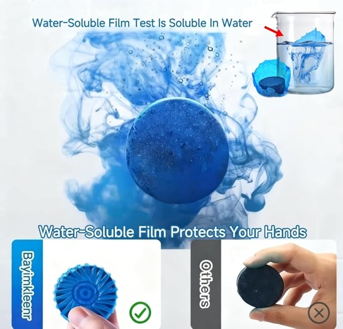 Bayimkleenr Automatic Toilet Cleaner Tablets, Septic Tank Safe, Removes Hard Water Rings and Stains, Deodorizes, Fresh Scent Toilet Tank Cleaner for Bathroom-(12 PACK)