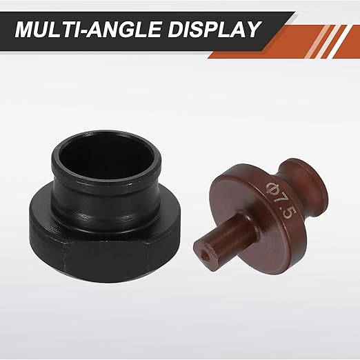 HARFINGTON Hydraulic Hole Punch Die 7.5mm Round Hole 40Cr Steel Electric Punching Kit for MHP-20 JP-20 Electric Punching Machine, Burgundy & Black