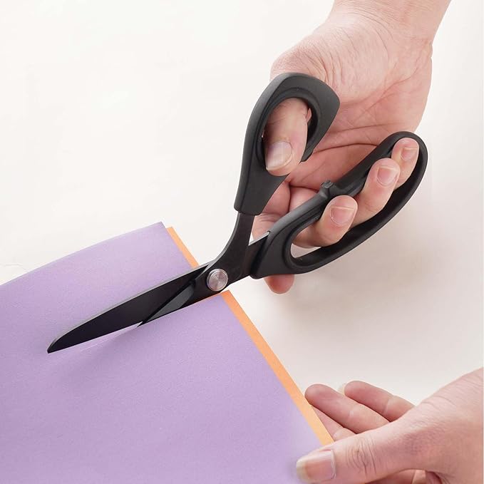 Premium Proseries Sewing Fabric Scissors Bundle (10"/9"/6"), Black Office Scissors All Purpose, Sharp Titanium Coated Blade, Comfort Grip Soft Handles for Diy Craft, Paper, Art, School, Home