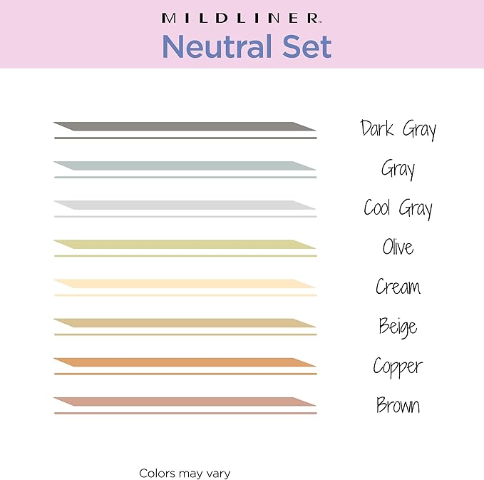 Zebra Pen Mildliner Dual-Tip Highlighters, Broad and Fine Tips, Ideal for Bible Highlighting, No Bleed, School Supplies and Teacher Supplies, Assorted Neutral Vintage Ink Colors, 8-Pack (78208)