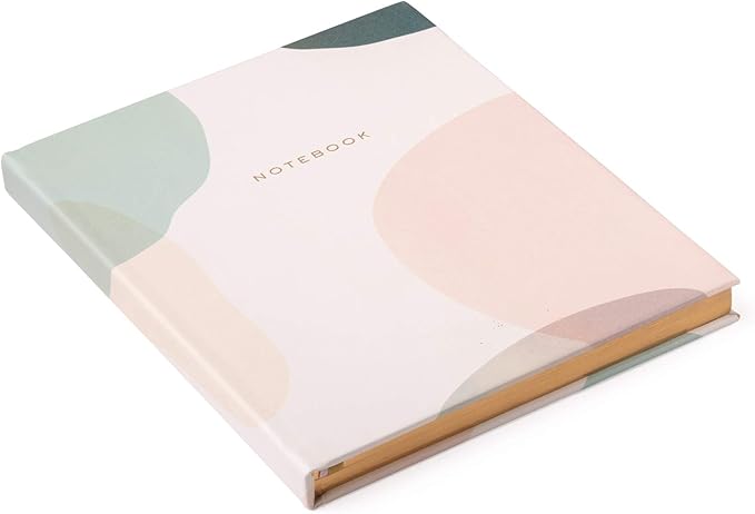 Eccolo Large Lined Journal Notebook, Hardbound Cover, Writing Journal, 256 Ruled Ivory Pages, Gilded Edge, Two Ribbon Bookmarks, Lay Flat, Desk Size for Work or School, Abstract (8x10 inches)