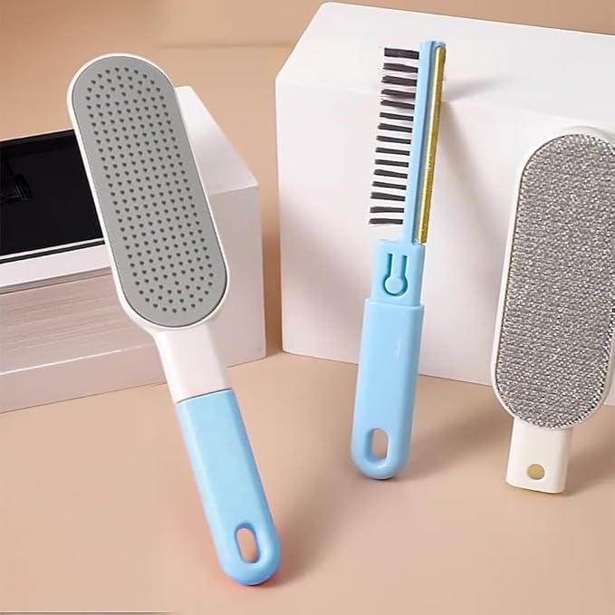 Multi-Function Travel Size Lint Brush for Clothes - Efficient Lint Remover & Pet Hair Collector for Dogs & Cats (Blue)