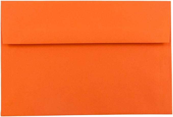 JAM PAPER A7 Colored Invitation Envelopes - 5 1/4 x 7 1/4 - Orange Recycled - Bulk 1000/Carton