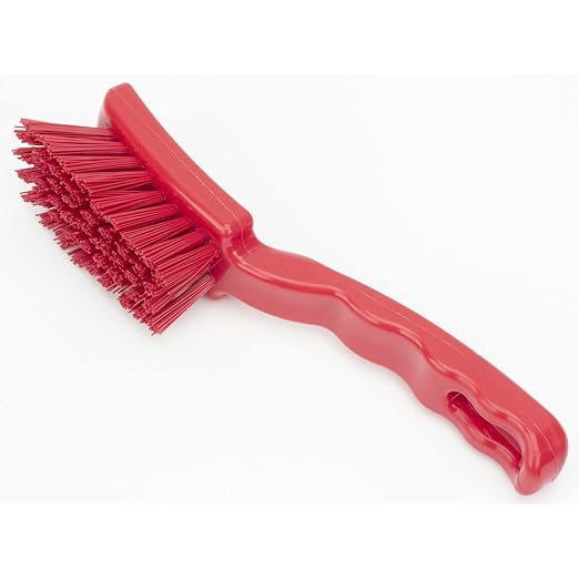 SPARTA 41395EC05 Plastic Scrub Brush, Detail Brush, Kitchen Brush With Hanging Hole For Cleaning, 7 Inches, Red