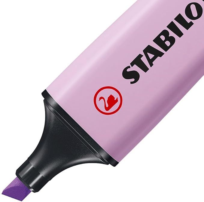 STABILO Highlighter BOSS ORIGINAL Pastel - Pack of 4 - Hint of Mint, Pink Blush, Lilac Haze, Touch of Turquoise, Chisel Tip