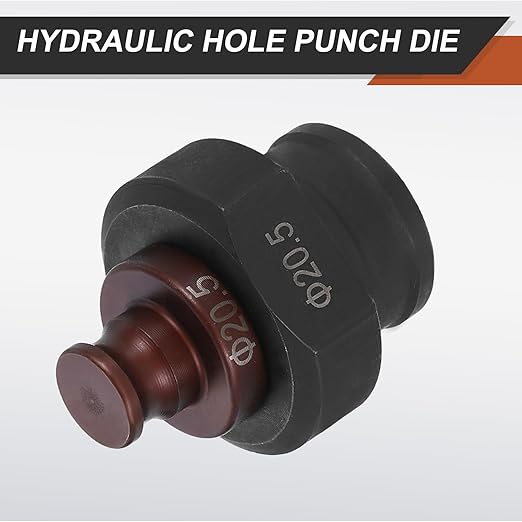 HARFINGTON Hydraulic Hole Punch Die 20.5mm Round Hole 40Cr Steel Electric Punching Kit for MHP-20 JP-20 Electric Punching Machine, Burgundy & Black