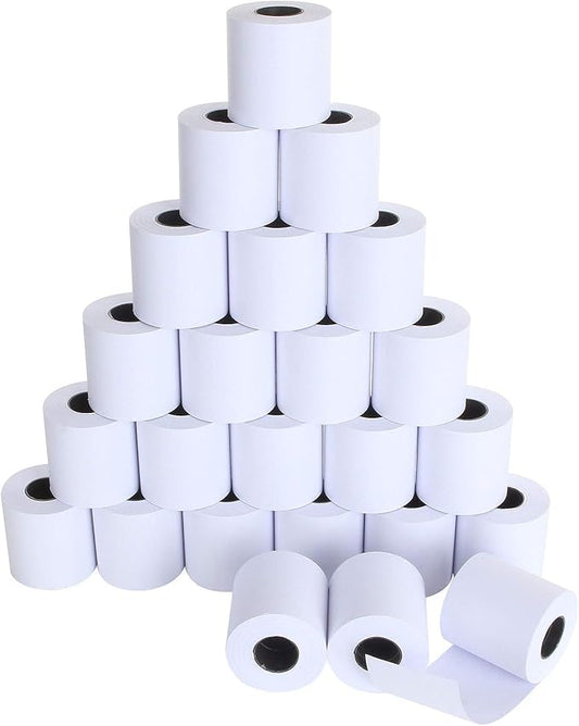 24 Pack 2 1/4" x 98 ft Adding Machine/Calculator Rolls Adding Machine Tape Paper Receipt Paper for Cash Registers, Printing Calculators