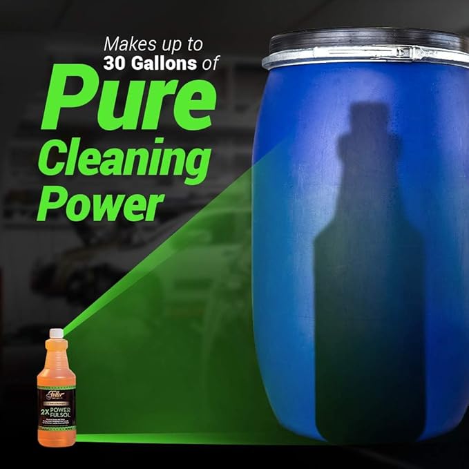 Fuller Brush 2X Power Fulsol Degreaser – Removes Grease, Oil, Grime & Stains – All Purpose Oil, Grease & Grime Cleaner For Bike, Automotive, Grill, Bathroom & Kitchen – Makes 30 Gallons (Pack of 1)