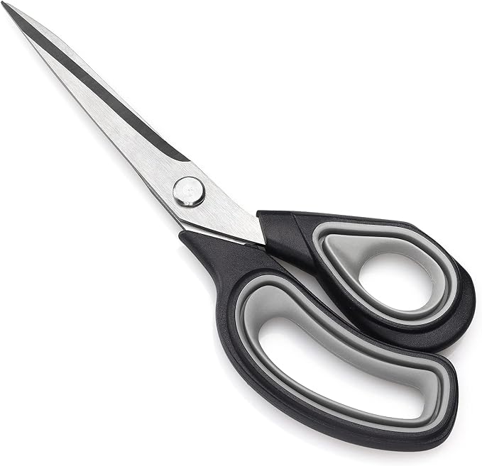 Premium Tailor Scissors Heavy Duty Multi-Purpose Titanium Scissors Professional for Leather Cutting Industrial Sharp Sewing Shears, Gray