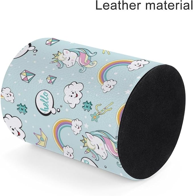 Pen Holder Pencil Organizer Cute Pencil Cup Desk Decor Makeup Brush Holder PU Multifunctional Office Suppliesfor Home Classroom School (Unicorn)