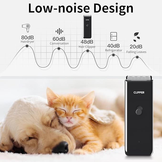 Founouly Home Professional Dog Grooming Kit Clipper Low Noise USB Rechargeable for Dog Cat